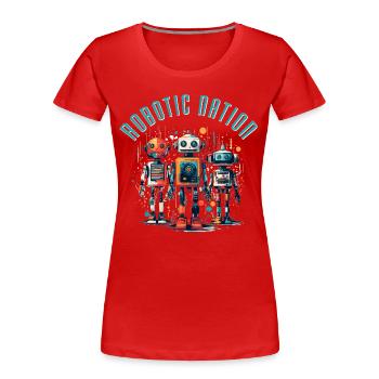 Roboter-Nation 2 - Frauen Premium Bio T-Shirt - Rot - Vorne - Mia (176cm)