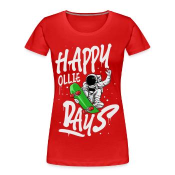 Skateboard Skate Skater - Frauen Premium Bio T-Shirt - Rot - Vorne - Mia (176cm)
