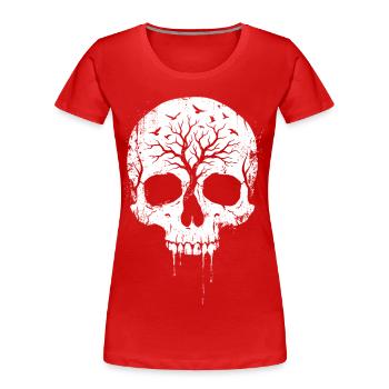 T-shirt crâne pour les fans d’art sombre - T-shirt bio Premium Femme - rouge - Devant - Mia (176cm)