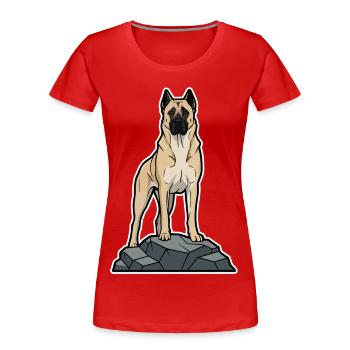 Anatolian Shepherd Dog on Protective Rock - Women's Premium Organic T-Shirt - red - Front - Mia (176cm)