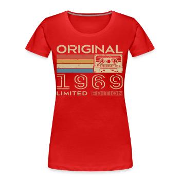 1969 Retro 1969 Geburtstagsgeschenk - Jahrgang 1969 - Frauen Premium Bio T-Shirt - Rot - Vorne - Mia (176cm)
