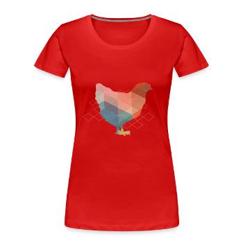 Poulet Polygon - T-shirt bio Premium Femme - rouge - Devant - Mia (176cm)