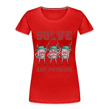 Informaticien Ctrl + Alt + Del Keyboard Devise De - T-shirt bio Premium Femme - rouge - Devant - Mia (176cm)