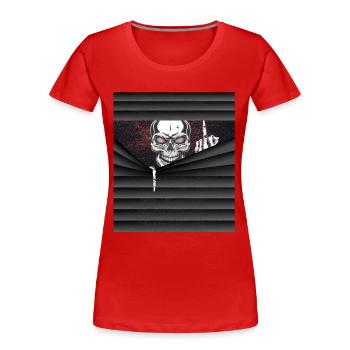 Halloween costume squelette majeur - T-shirt bio Premium Femme - rouge - Devant - Mia (176cm)