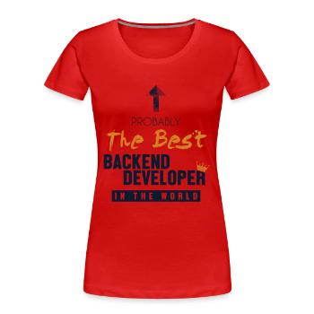 Best Backend Developer World Developer Coder - Frauen Premium Bio T-Shirt - Rot - Vorne - Mia (176cm)