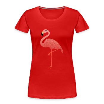 Cadeau d'oiseau rose flamant rose pour femme - T-shirt bio Premium Femme - rouge - Devant - Mia (176cm)