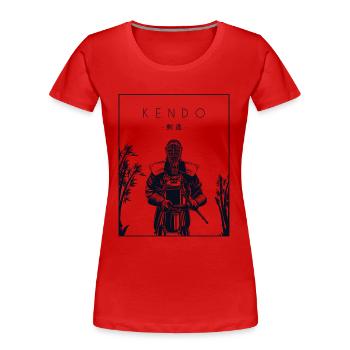 Kendo Chinese Hanzi Kenjusu Kata Shinai Samurai - Women's Premium Organic T-Shirt - red - Front - Mia (176cm)