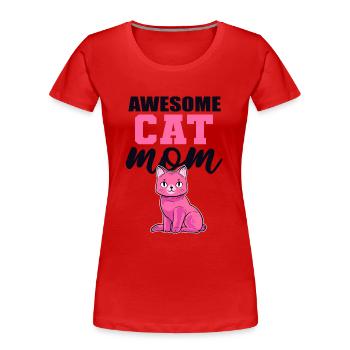 Awesome Cat Mom chat domestique chaton chaton - T-shirt bio Premium Femme - rouge - Devant - Mia (176cm)