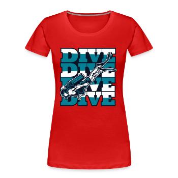 Masque de plongée Diving Palms Goggles - T-shirt bio Premium Femme - rouge - Devant - Mia (176cm)