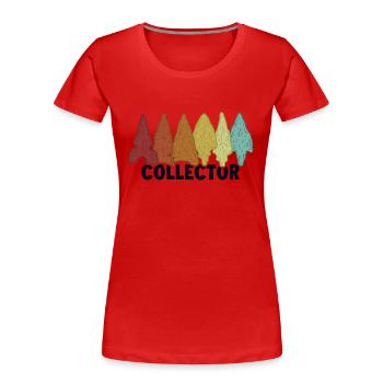 Conseils de chasse pour les pointes de flèche de collectionneur - T-shirt bio Premium Femme - rouge - Devant - Mia (176cm)