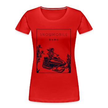 Snowmobile Chinese Hanzi Motorschlitten Fahrer - Frauen Premium Bio T-Shirt - Rot - Vorne - Mia (176cm)