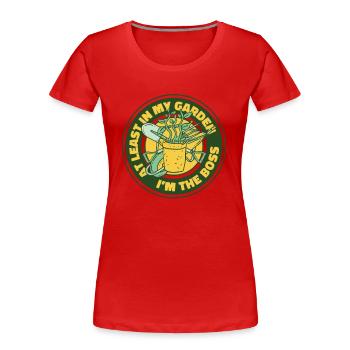 Au moins dans mon jardin potager - T-shirt bio Premium Femme - rouge - Devant - Mia (176cm)