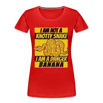 Pas un danger de serpent noueux Banane Schlange Banane - T-shirt bio Premium Femme - rouge - Devant - Mia (176cm)