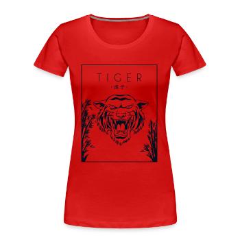 Tiger Chinese Hanzi Big Cat King Tiger - Women's Premium Organic T-Shirt - red - Front - Mia (176cm)
