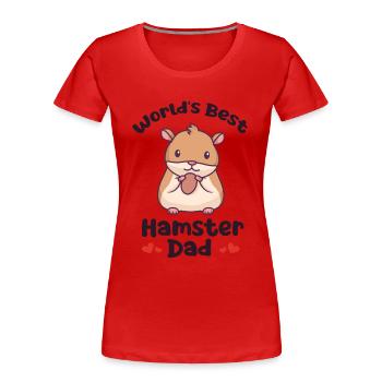 Le meilleur père de hamster du monde Hamster d’Europe Hamster doré - T-shirt bio Premium Femme - rouge - Devant - Mia (176cm)