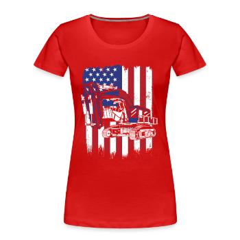 Excavator duty cycle crawler crane excavator operator - Women's Premium Organic T-Shirt - red - Front - Mia (176cm)