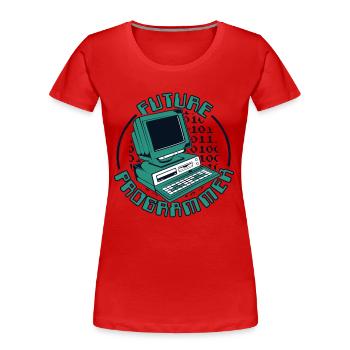 Future Programmer Software Engineer Developer - Women's Premium Organic T-Shirt - red - Front - Mia (176cm)