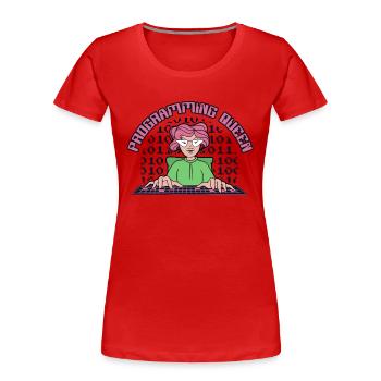 Programming Queen Softwareentwickler Developer - Frauen Premium Bio T-Shirt - Rot - Vorne - Mia (176cm)