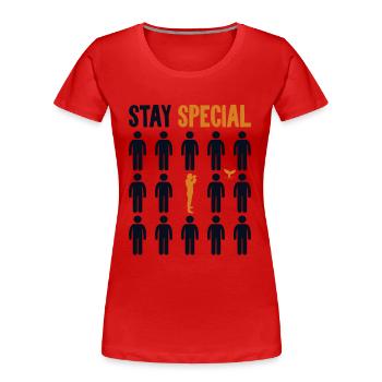 Séjour spécial Béluga Bleu Cetacea Cachalot Whale - T-shirt bio Premium Femme - rouge - Devant - Mia (176cm)