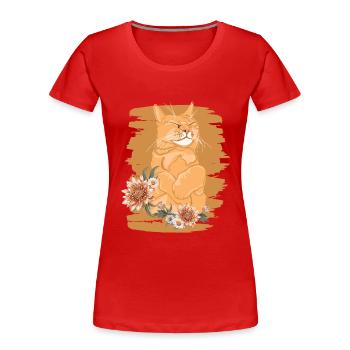 Miezekatze Kätzchen Hauskatze Katzenliebhaber - Frauen Premium Bio T-Shirt - Rot - Vorne - Mia (176cm)