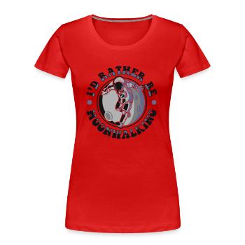 I'd Rather Be Moonwalking Cosmonaut Spaceship - Women's Premium Organic T-Shirt - red - Front - Mia (176cm)