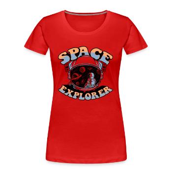 Space Explorer Kosmonaut Raumschiff Taikonaut - Frauen Premium Bio T-Shirt - Rot - Vorne - Mia (176cm)