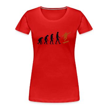 Skateboard Evolution Skatepark Skatergirl Skater - Frauen Premium Bio T-Shirt - Rot - Vorne - Mia (176cm)