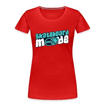 Skateboard Mode On Skatergirl Skaterboy Skatepark - Frauen Premium Bio T-Shirt - Rot - Vorne - Mia (176cm)