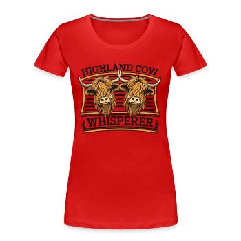Highland Cow Whisperer Highland Cow Breeder - Women's Premium Organic T-Shirt - red - Front - Mia (176cm)