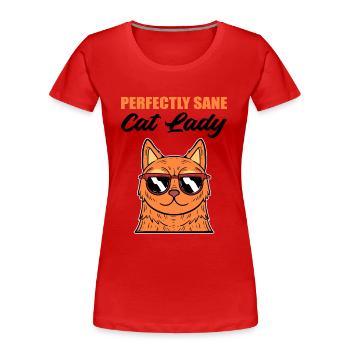 Perfectly Sane Cat Lady Kitten Chat domestique - T-shirt bio Premium Femme - rouge - Devant - Mia (176cm)