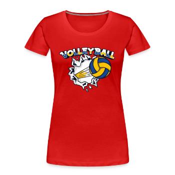 Joueur de volley-ball Joueur de volley-ball Joueur de volley-ball - T-shirt bio Premium Femme - rouge - Devant - Mia (176cm)