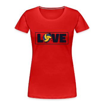 Volley-ball Amour Joueur de volley-ball Joueur de volley-ball - T-shirt bio Premium Femme - rouge - Devant - Mia (176cm)