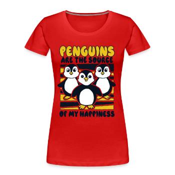 Penguins Are The Source Of My Happiness Seevogel - Frauen Premium Bio T-Shirt - Rot - Vorne - Mia (176cm)