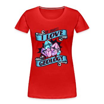 De quartz j’aime la géologie géologue minéral - T-shirt bio Premium Femme - rouge - Devant - Mia (176cm)