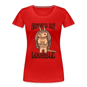 La fée rose blindée mais adorable Chlamyphoridae - T-shirt bio Premium Femme - rouge - Devant - Mia (176cm)