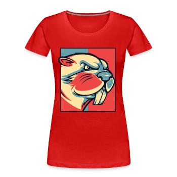 Biber Portrait Castor canadensis Nordamerika - Frauen Premium Bio T-Shirt - Rot - Vorne - Mia (176cm)