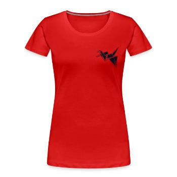 Origami Logo Emblem Eule Papier Kranich Falten - Frauen Premium Bio T-Shirt - Rot - Vorne - Mia (176cm)