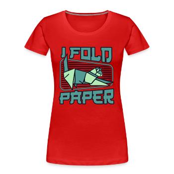 I Falten Papier Falten Eule Papier Kranich Meister - Frauen Premium Bio T-Shirt - Rot - Vorne - Mia (176cm)