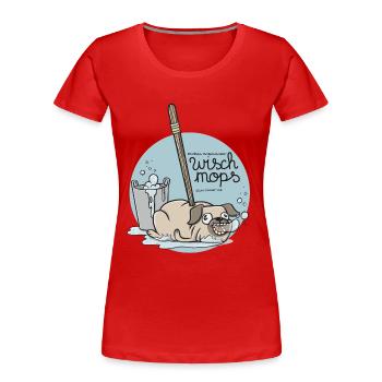 Pug - T-shirt bio Premium Femme - rouge - Devant - Mia (176cm)