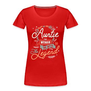 Auntie - Women's Premium Organic T-Shirt - red - Front - Mia (176cm)