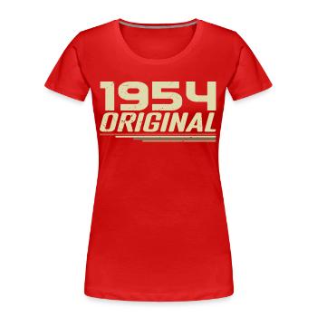 Né en 1954 Vintage 1954 Anniversaire Rétro 1954 - T-shirt bio Premium Femme - rouge - Devant - Mia (176cm)