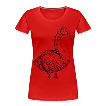 Schwan schwarz Ente Vogel Gans - Frauen Premium Bio T-Shirt - Rot - Vorne - Mia (176cm)