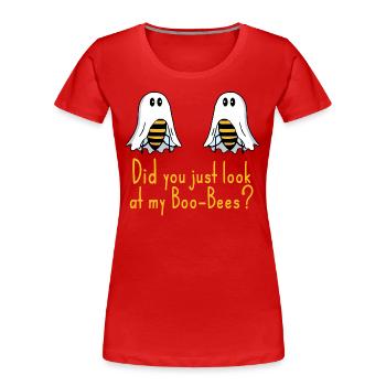 Boobees Boobs drôle de dicton - T-shirt bio Premium Femme - rouge - Devant - Mia (176cm)