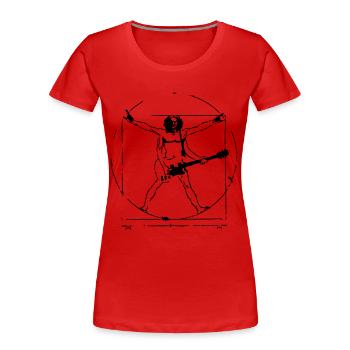 Da Vinci Rock - Frauen Premium Bio T-Shirt - Rot - Vorne - Mia (176cm)