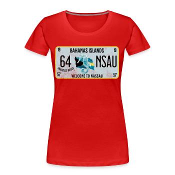 Willkommen auf den Nassau Bahamas - Frauen Premium Bio T-Shirt - Rot - Vorne - Mia (176cm)