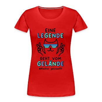 Master Geschafft 2024 - Frauen Premium Bio T-Shirt - Rot - Vorne - Mia (176cm)