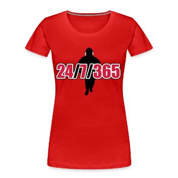 24 / 7 / 365 - Firefighter - Frauen Premium Bio T-Shirt - Rot - Vorne - Mia (176cm)