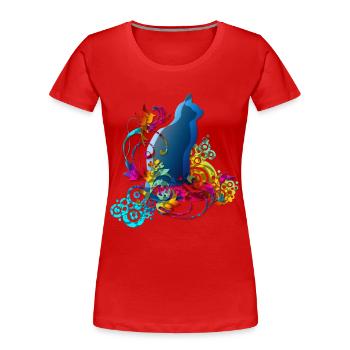 LOVE CATS - Women's Premium Organic T-Shirt - red - Front - Mia (176cm)
