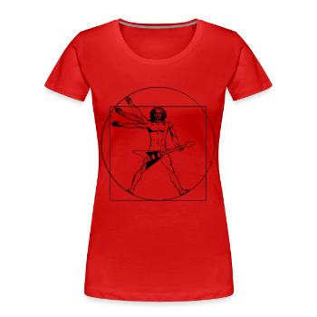 da vinci Felsen - Frauen Premium Bio T-Shirt - Rot - Vorne - Mia (176cm)