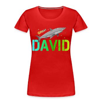David - Women's Premium Organic T-Shirt - red - Front - Mia (176cm)
